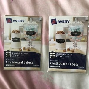 2 Avery 12 removable chalkboards labels